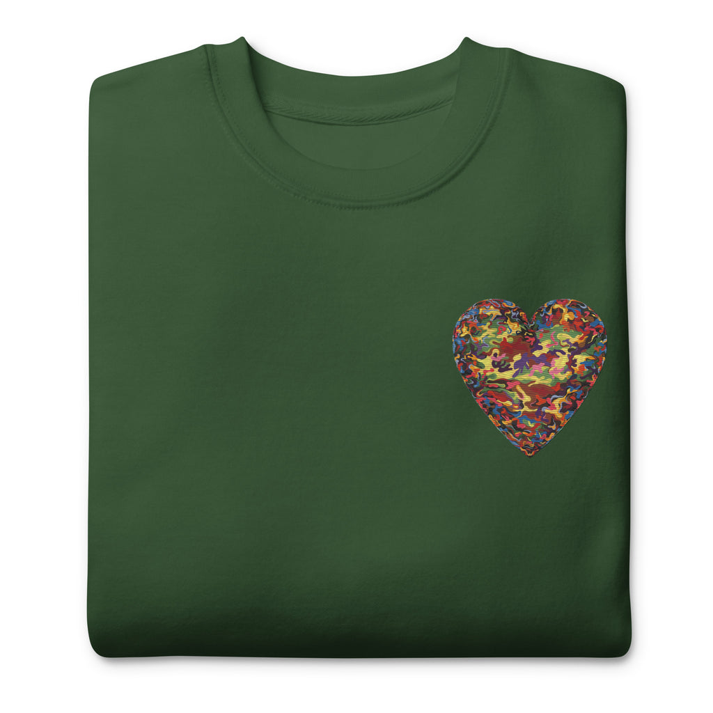 Premium Sweatshirt, Camouflage Heart