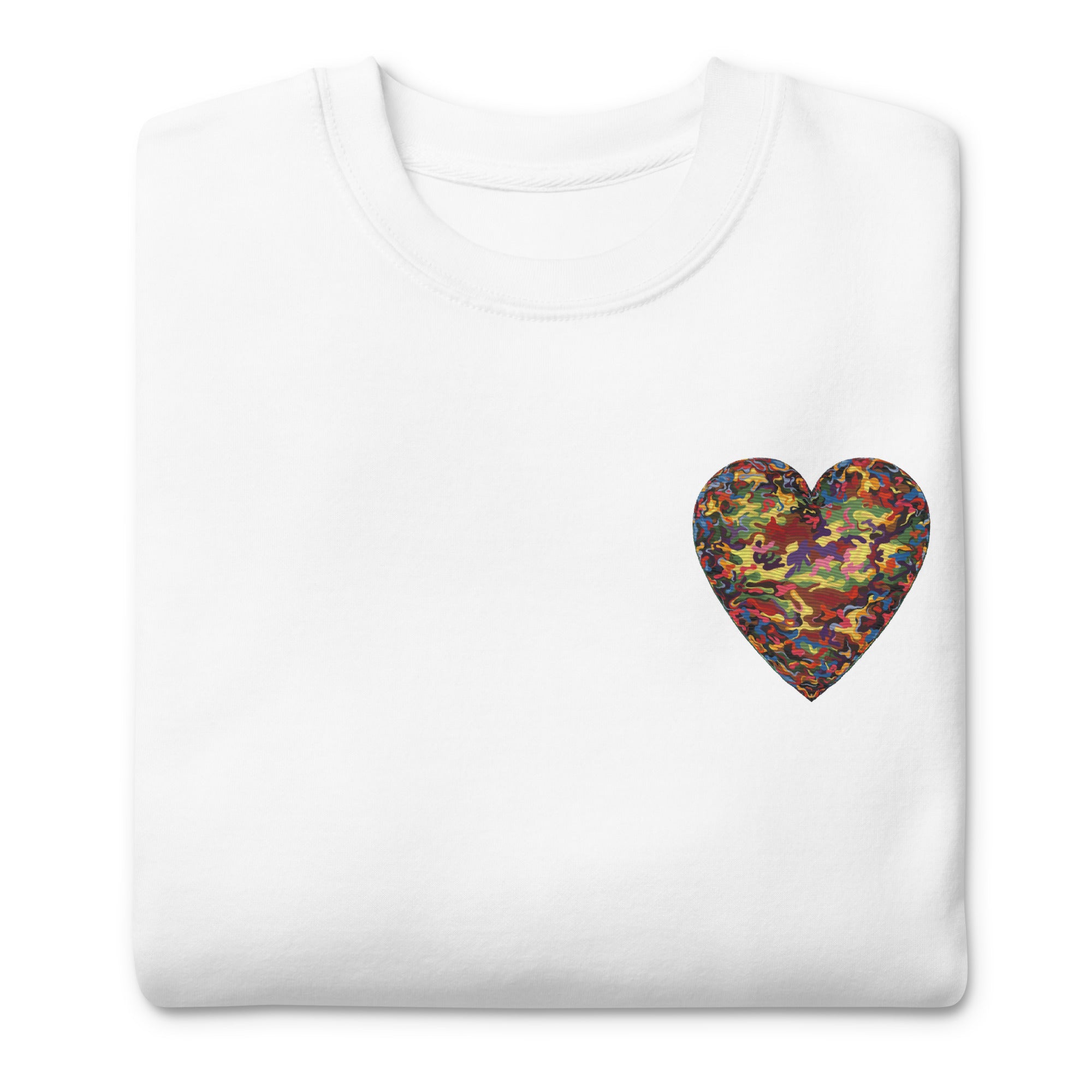 Premium Sweatshirt, Camouflage Heart