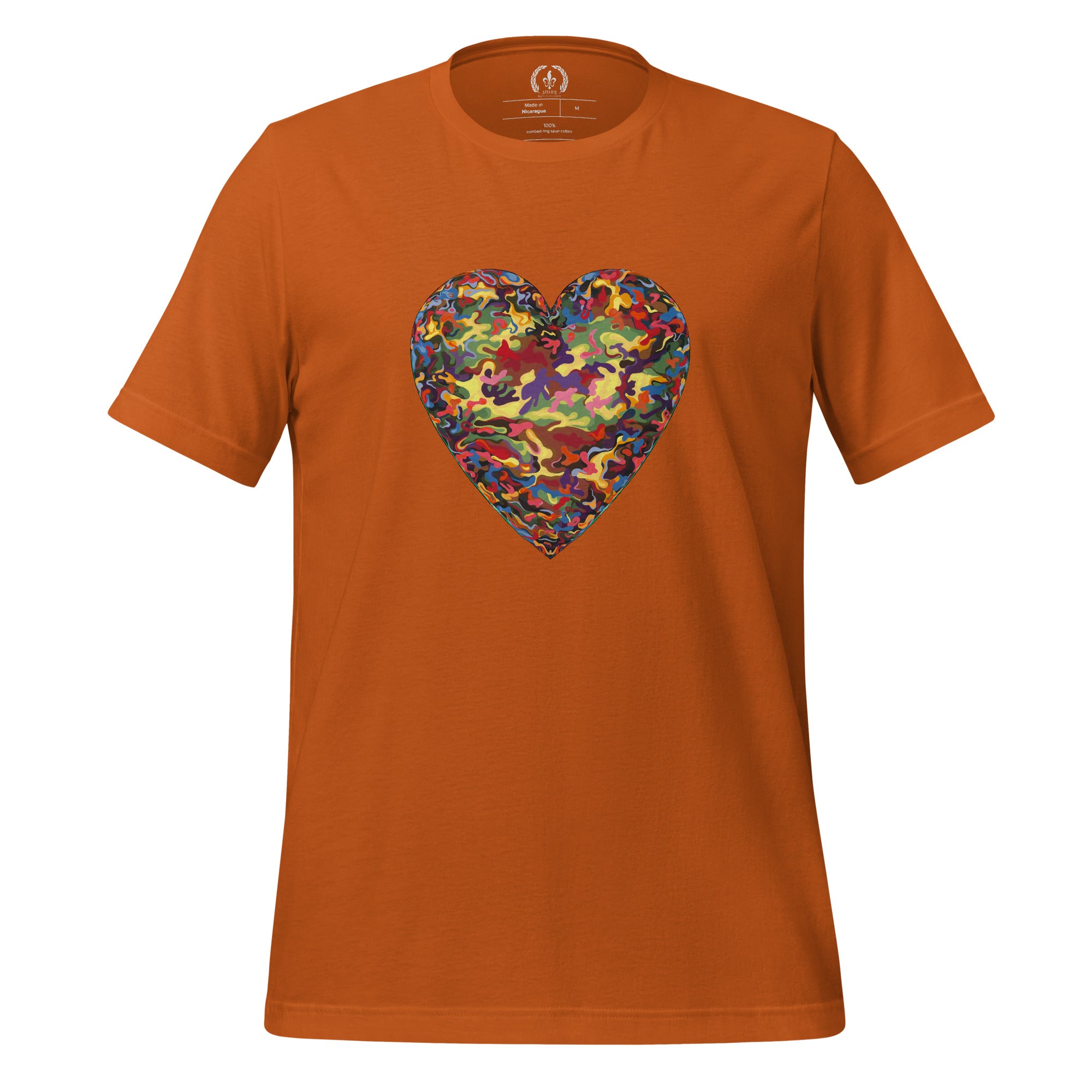 Short-Sleeve Cotton T-Shirt, Camouflage Heart