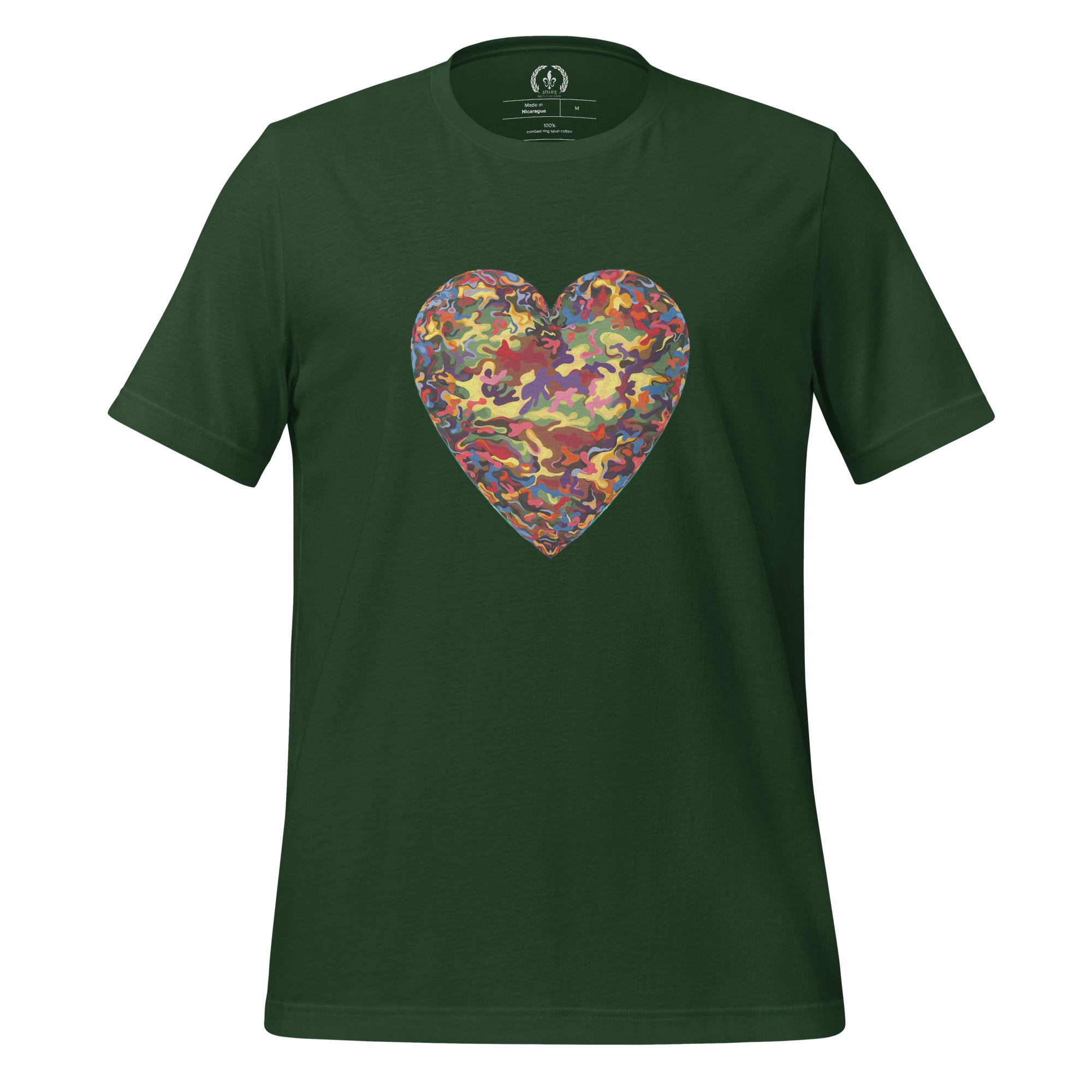 Short-Sleeve Cotton T-Shirt, Camouflage Heart