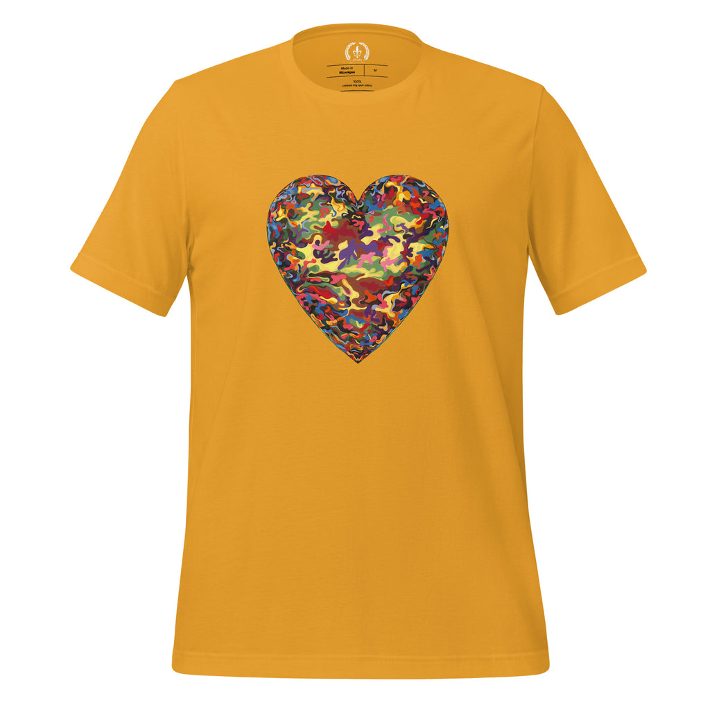 Short-Sleeve Cotton T-Shirt, Camouflage Heart