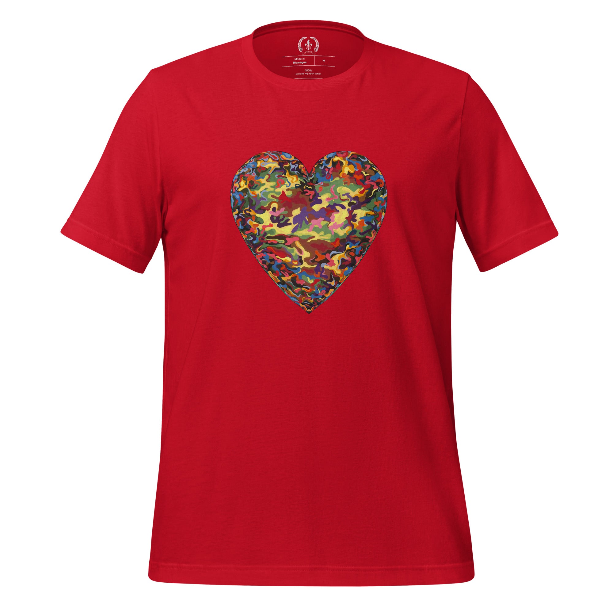 Short-Sleeve Cotton T-Shirt, Camouflage Heart