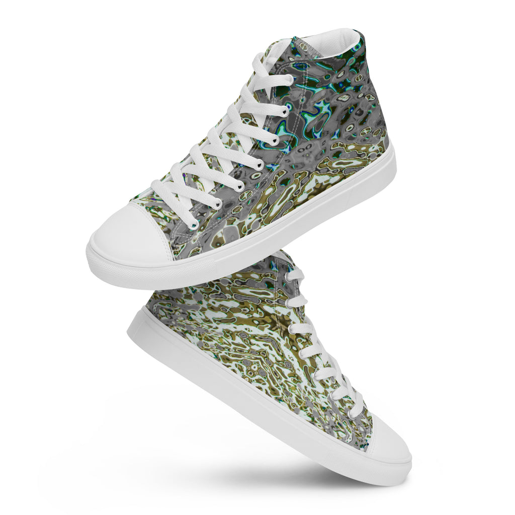 Women’s High-Top Canvas Shoes, Bright Liquid Jewel