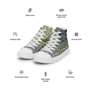 Women’s High-Top Canvas Shoes, Bright Liquid Jewel