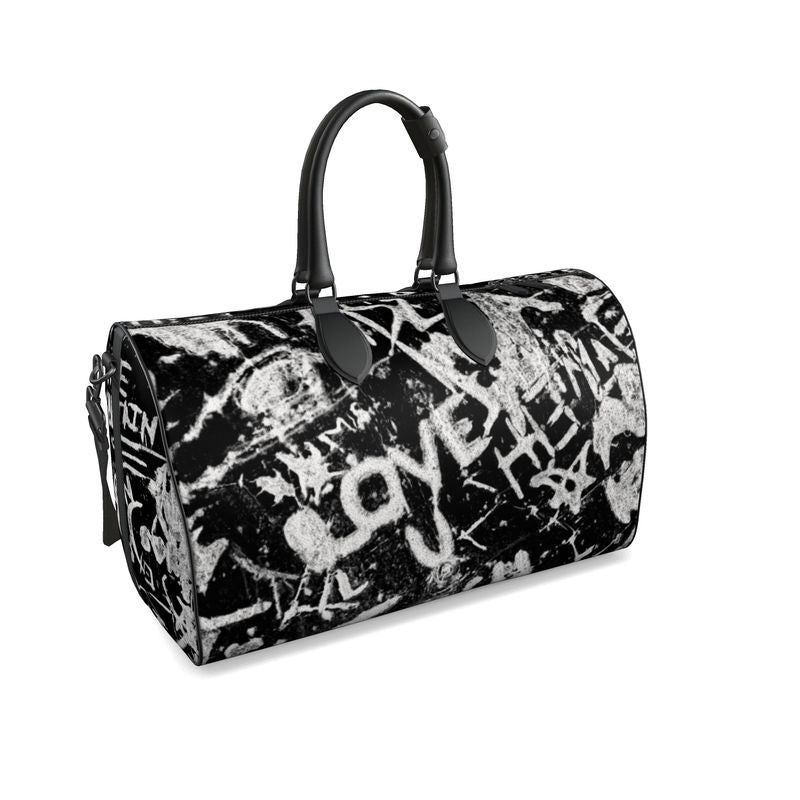 Nappa Leather Duffle Bag, Paris Birch Graffiti