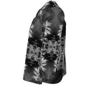 Women's Silky Crepe Blouse, Cannabis, Midnight