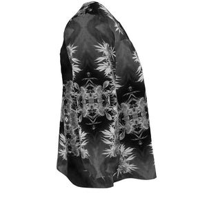 Women's Silky Crepe Blouse, Cannabis, Midnight