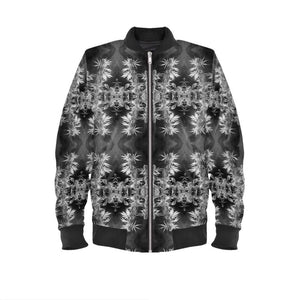 Luxury Bomber Jacket,Velvet or Satin, Cannabis, Midnight