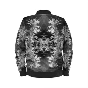 Luxury Bomber Jacket,Velvet or Satin, Cannabis, Midnight