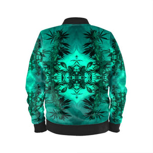 Luxury Bomber Jacket, Cannabis, Green