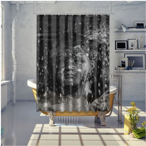 Shower Curtain, Wet Angel, Versailles, Black and White