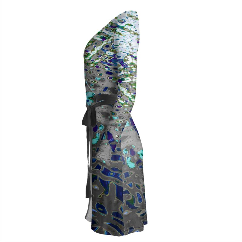Women's Jersey Wrap Dress, Liquid Jewel