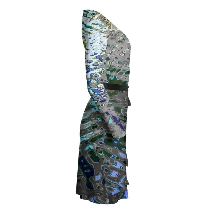 Women's Jersey Wrap Dress, Liquid Jewel