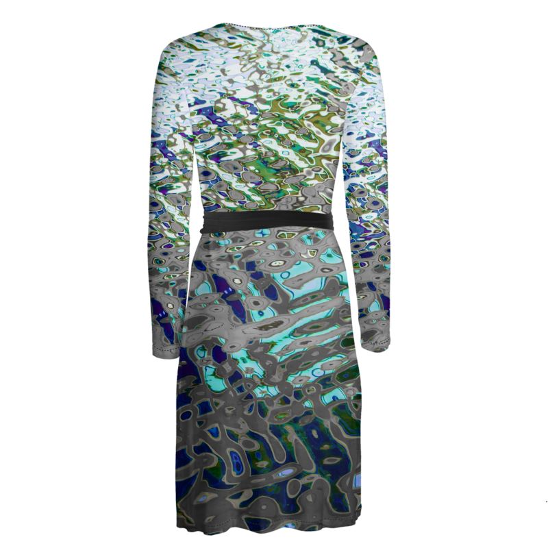 Women's Jersey Wrap Dress, Liquid Jewel