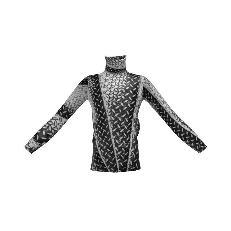 Mens Slim-Fit Roll Neck, Eiffel Tower Diamond Plate