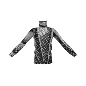 Mens Slim-Fit Roll Neck, Eiffel Tower Diamond Plate