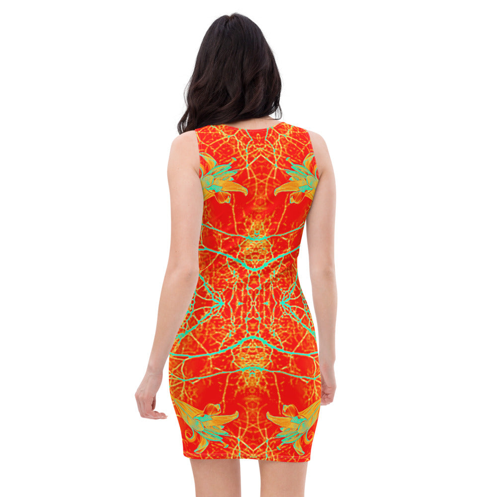 Women's Four-Way Stretch Fitted Dress, Electric Lilly