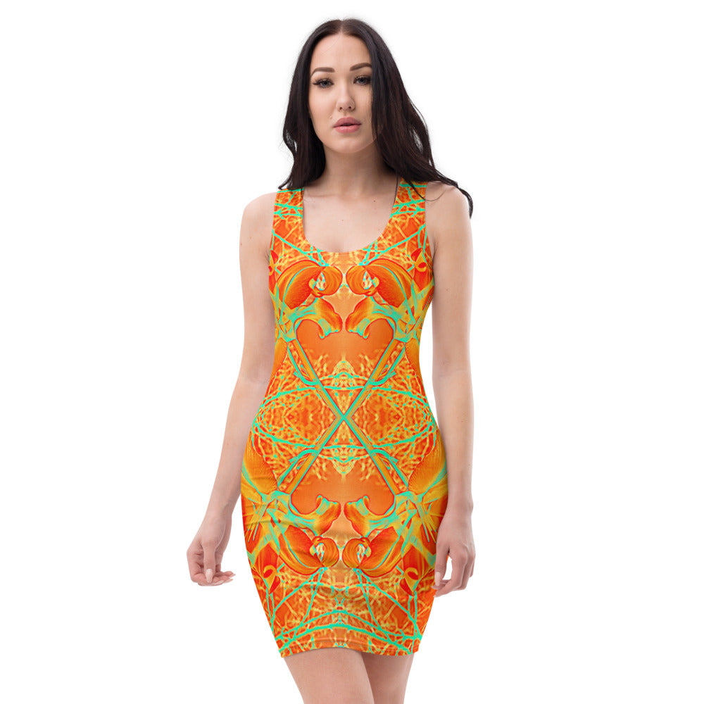 Women's Four-Way Stretch Fitted Dress, Electric Lilly