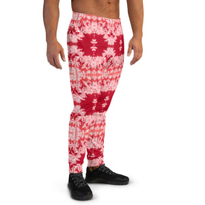 Men's Slim-Fit Joggers with Pockets, Palm Tree, Infrared