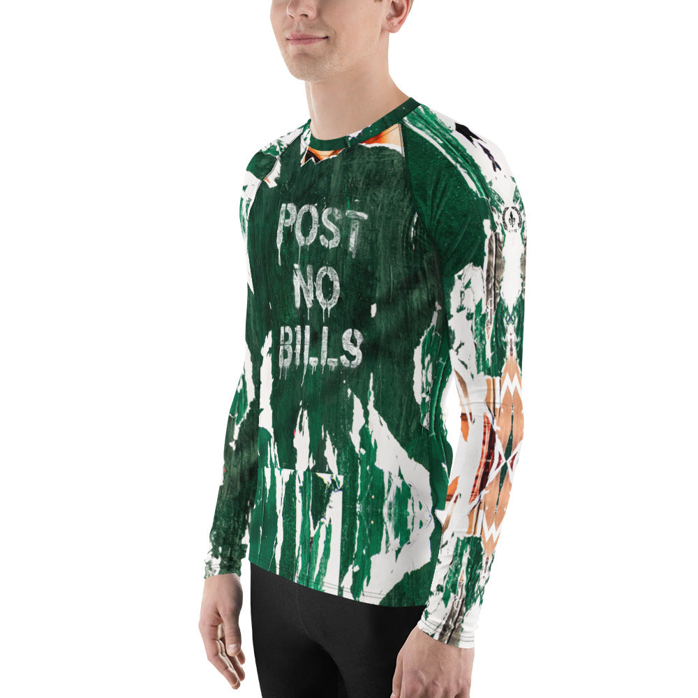 Men's Slim-Fit Rash Guard, UPF 50+, NYC Graffiti