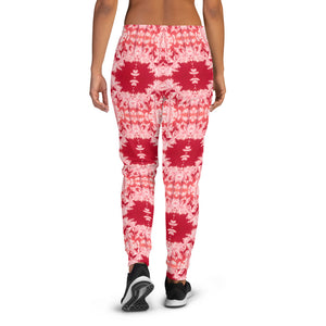 Women's Slim-Fit Joggers with Pockets, Palm Tree, Infrared