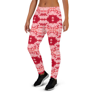 Women's Slim-Fit Joggers with Pockets, Palm Tree, Infrared