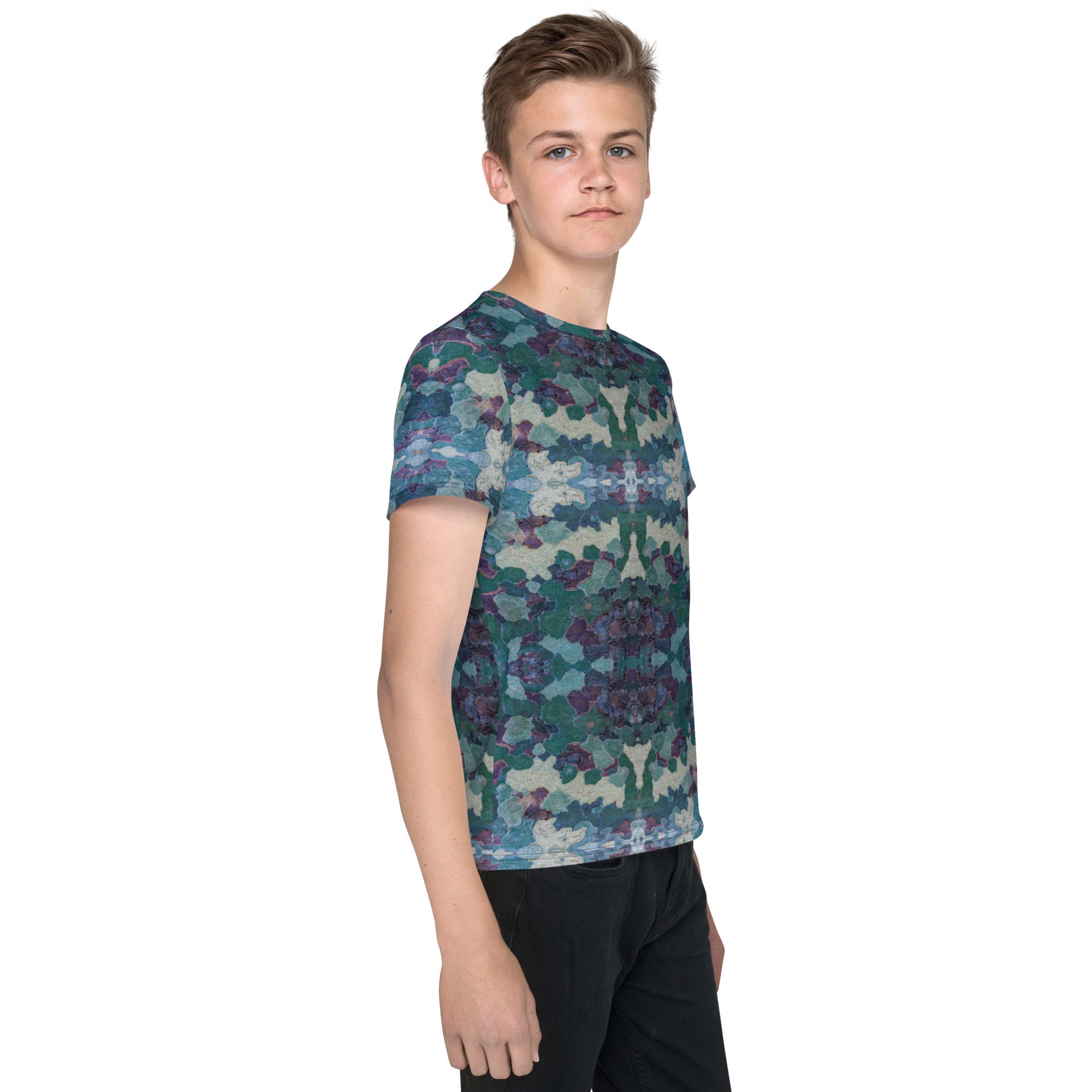 Youth Regular Fit, Four-Way Stretch Crew Neck T-Shirt, Croix-de-Cannes