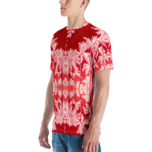 Men's Regular Fit, Four-Way Stretch Crew Neck T-Shirt, Palm Tree, Infrared