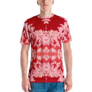 Men's Regular Fit, Four-Way Stretch Crew Neck T-Shirt, Palm Tree, Infrared